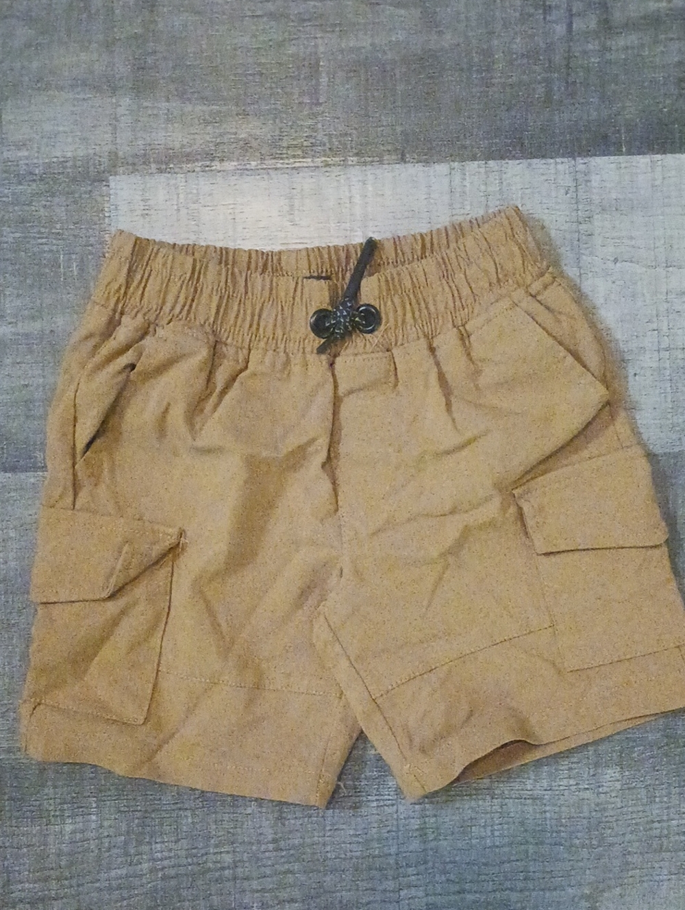Casual Tan Cargo Boys Shorts - Elastic Waist